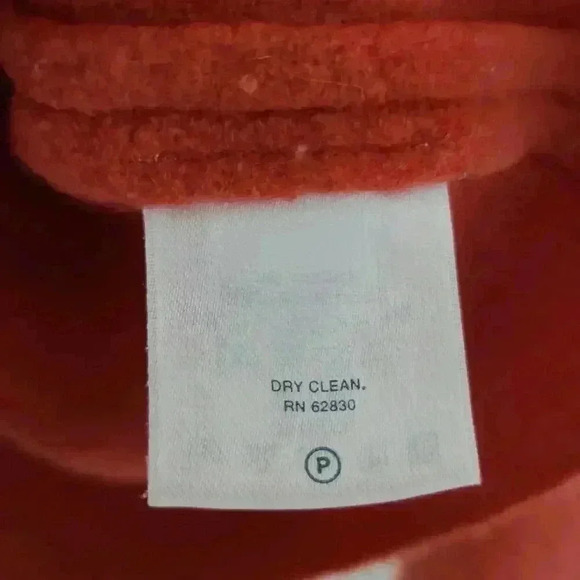 Lands End Jacket Women's Orange Boiled Wool Button Up Pockets Collared Size 10 - Picture 5 of 6